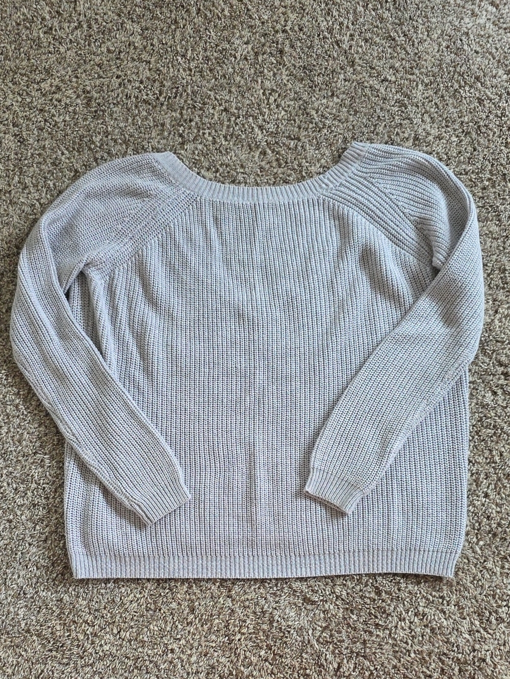 Lulu's Light Gray Off-the-Shoulder Knit Sweater